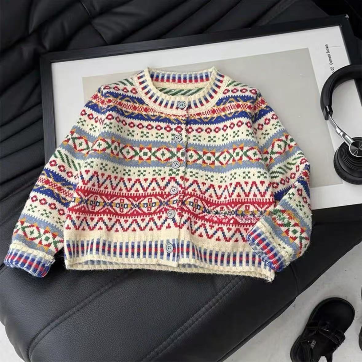 Girls Fashion Knitted Cardigan - Kids Ethnic Fashion ulasan dan harga
