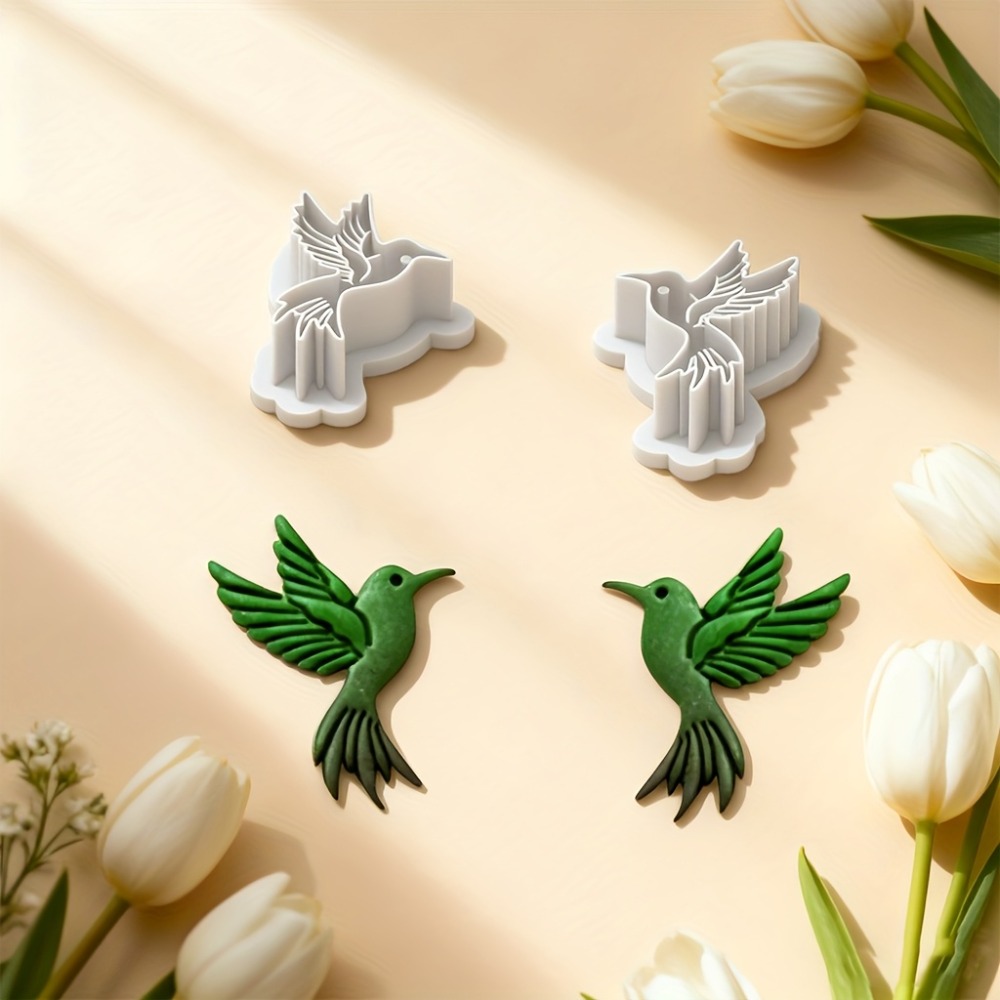 2Pcs Flying Hummingbird Polyme - Ethnic Fashion Jewellery ulasan dan harga