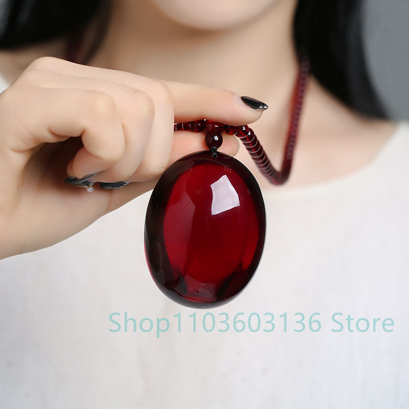 Natural Burgundy Amber Beeswax - Ethnic Fashion Jewellery ulasan dan harga