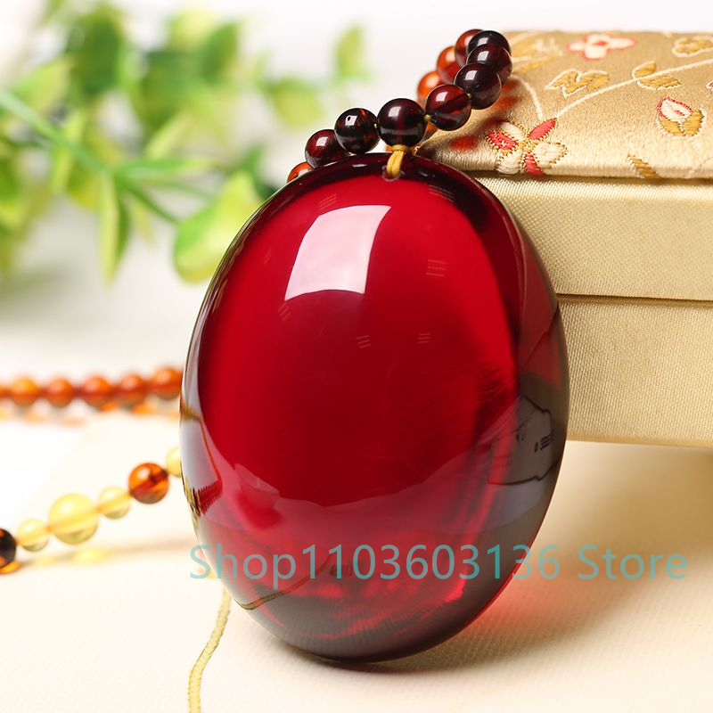 Natural Burgundy Amber Beeswax - Ethnic Fashion Jewellery ulasan dan harga