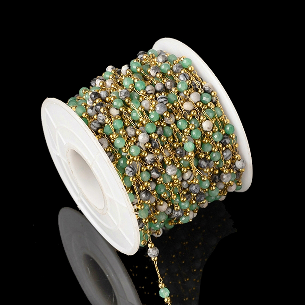 1Meter Elegant Mix Round Stone - Ethnic Fashion Jewellery ulasan dan harga